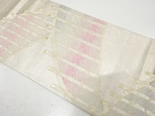 竹垣模様織り出し　袋帯